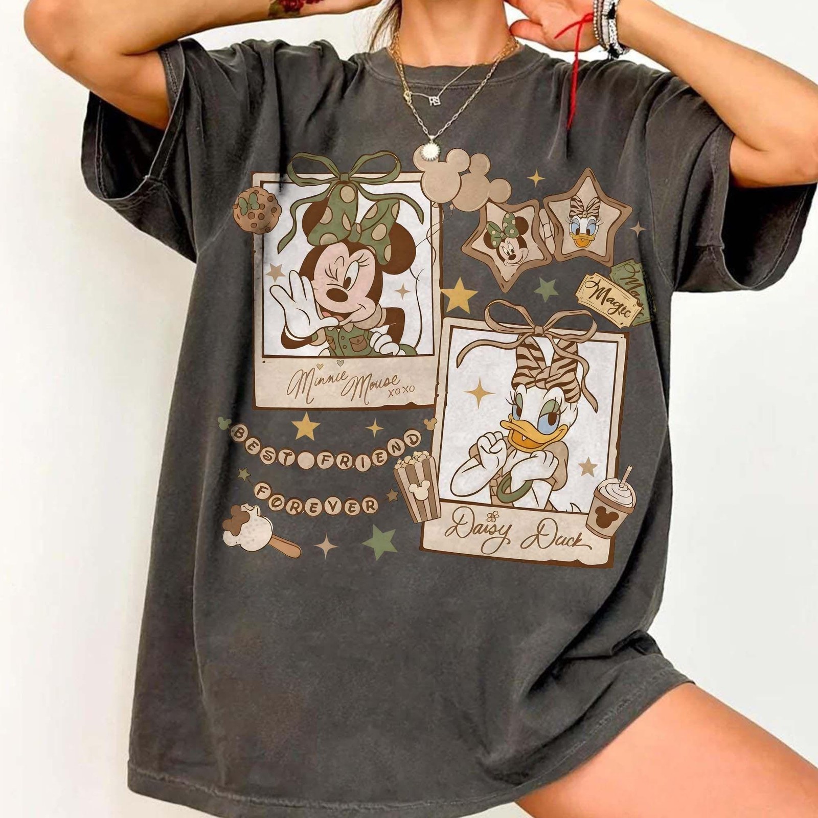 Coquette Bows Minnie and Daisy Safari Shirt Disney With My Bestie Shirt Disney
