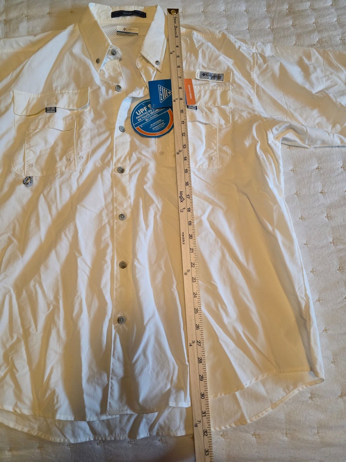 Columbia 7047 Men's White Bahama II Short-Sleeve Shirt Size XXL gallery