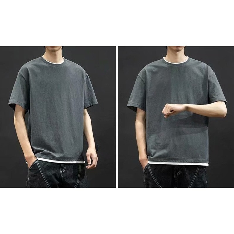 Universal Men's Polyester Fiber Plain Crew Neck Tee Short Sleeves T-Shirt M-3XL gallery