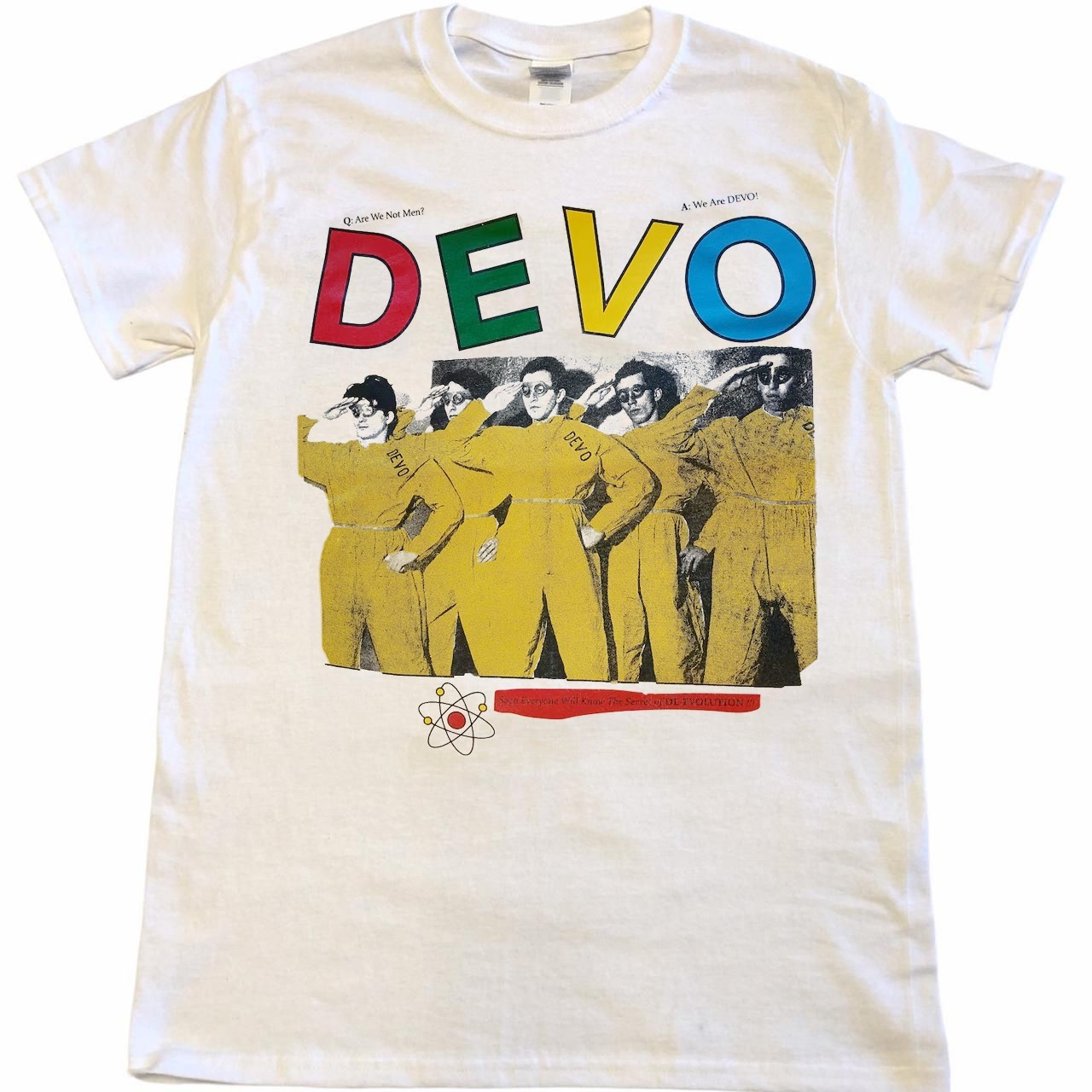 Remake Devo 90s Rock band White short sleeve Unisex T shirt vtg NH21826