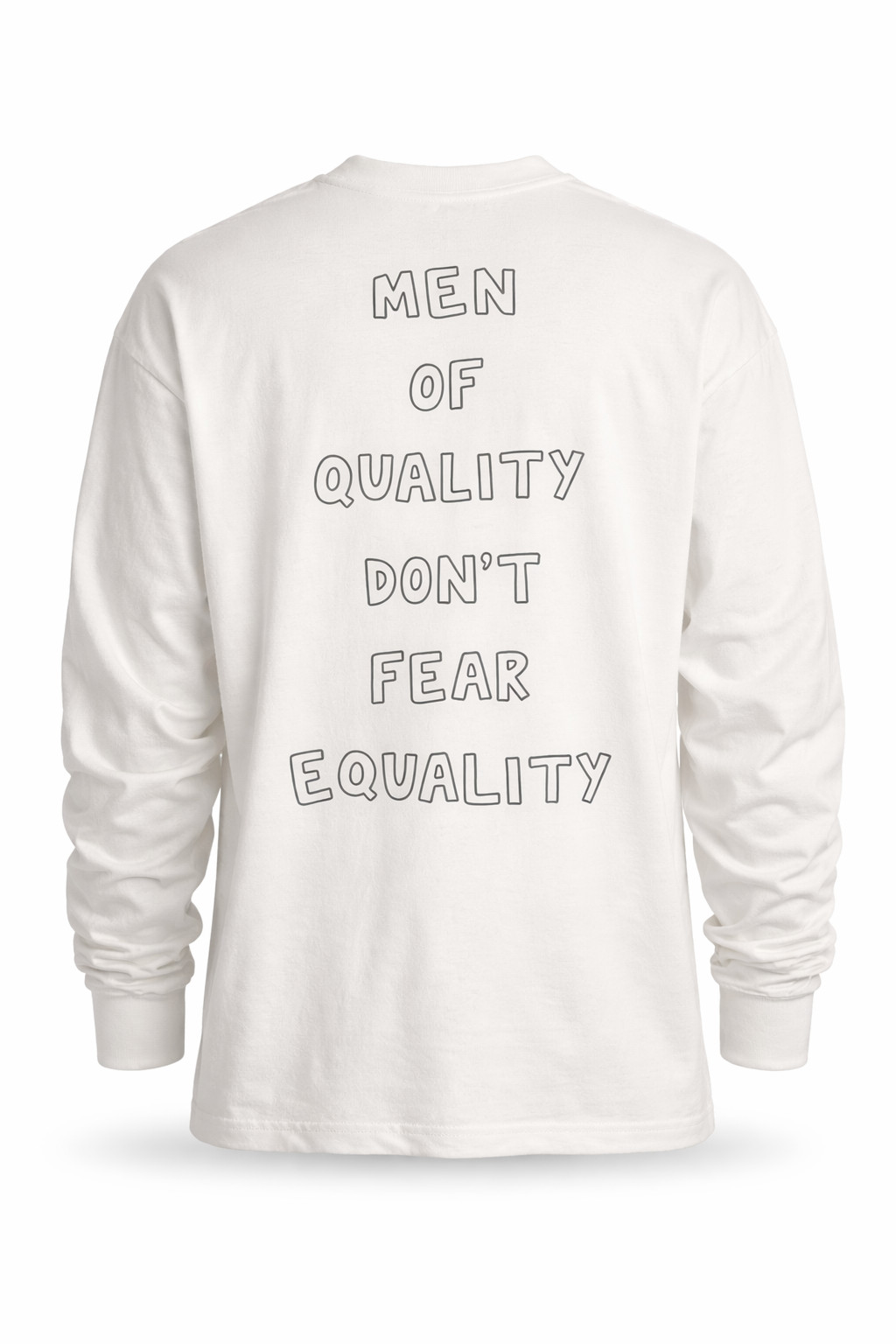 CHNGE Men of Quality Don't Fear Equality Crew Cuff Long Sleeve Shirt, White, 3XL gallery