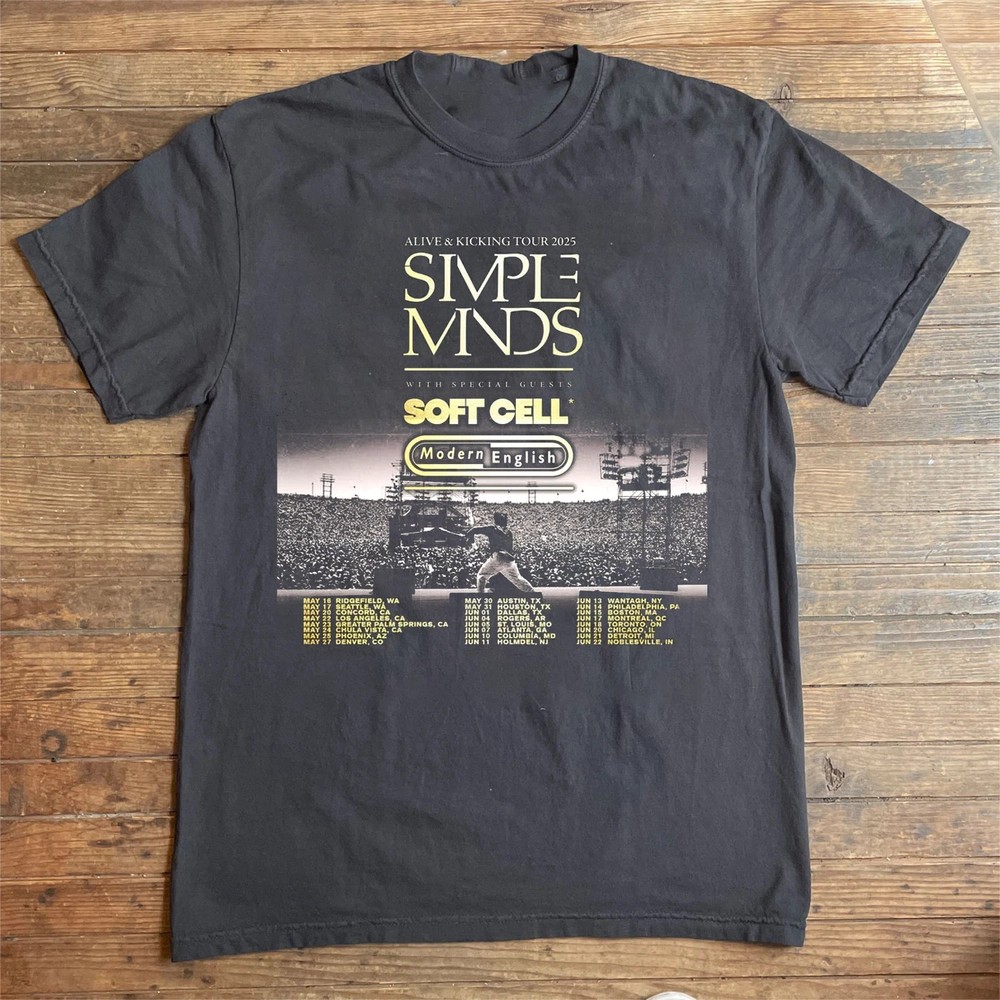 SIMPLE MINDS BRING ALIVE & KICKING TOUR 2025 Dates T Shirt AN52139