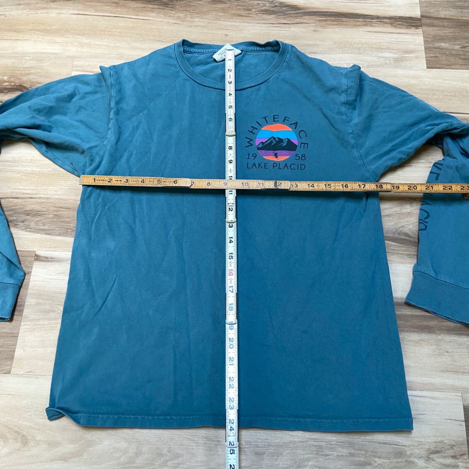 Whiteface Lake Placid Shirt Mens Small Blue 84 Long Sleeve Crewneck Tee Skiing gallery