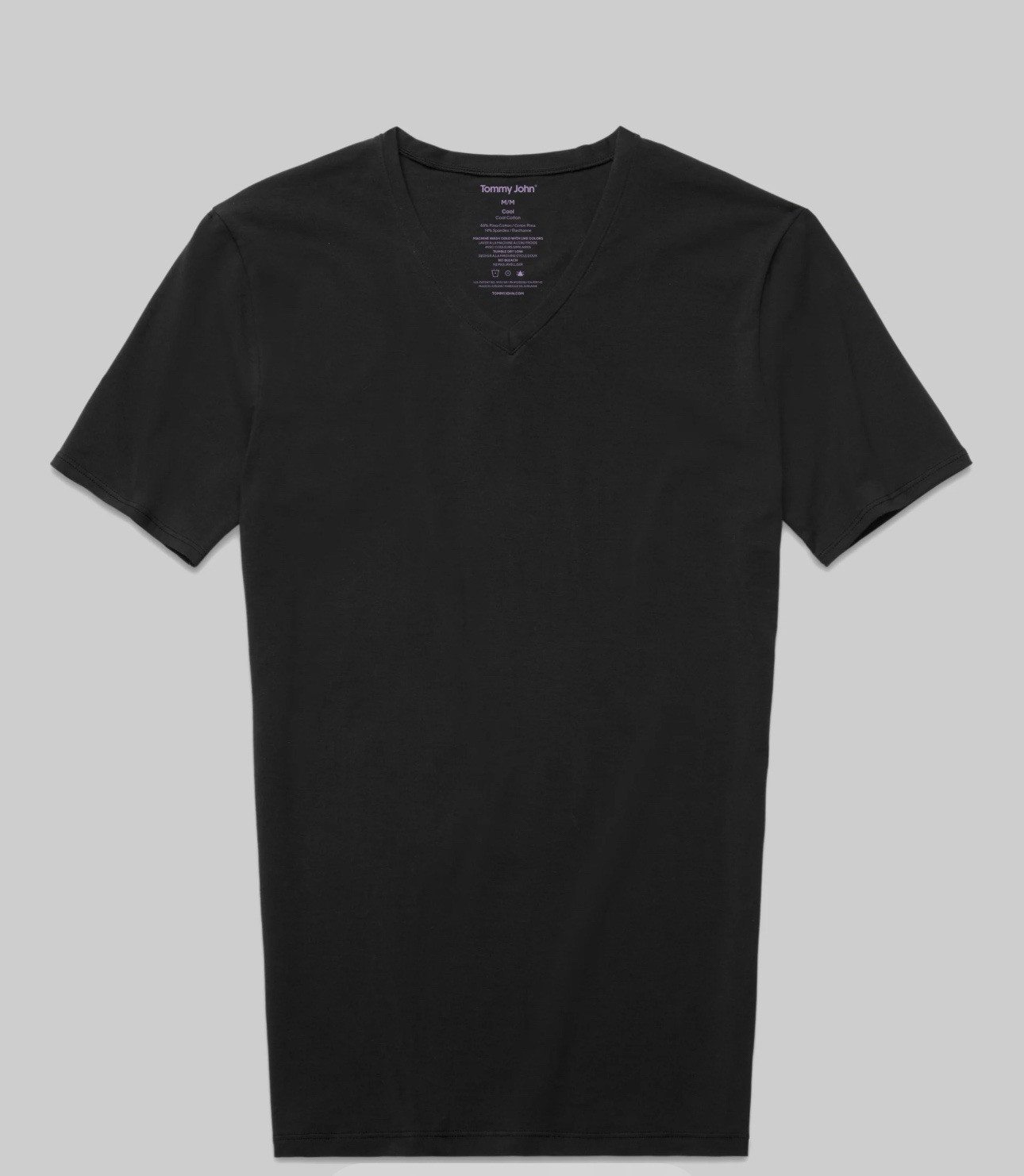 Tommy John Cool Cotton High V-neck Stay Tucked Undershirt Black Men’s Medium gallery