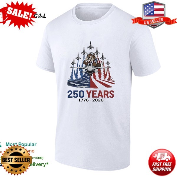 Buc Ees riding Fighter jet 250 Years America 1776 2026 Anniversary T-Shirt S-5XL gallery