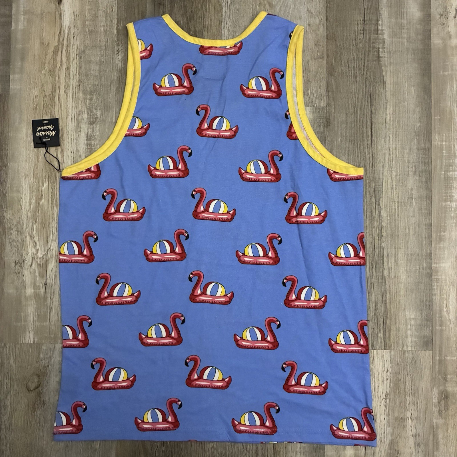 Massive Apparel Men's Graphic All Over Print Tank Top Medium Pink Flamingo gallery