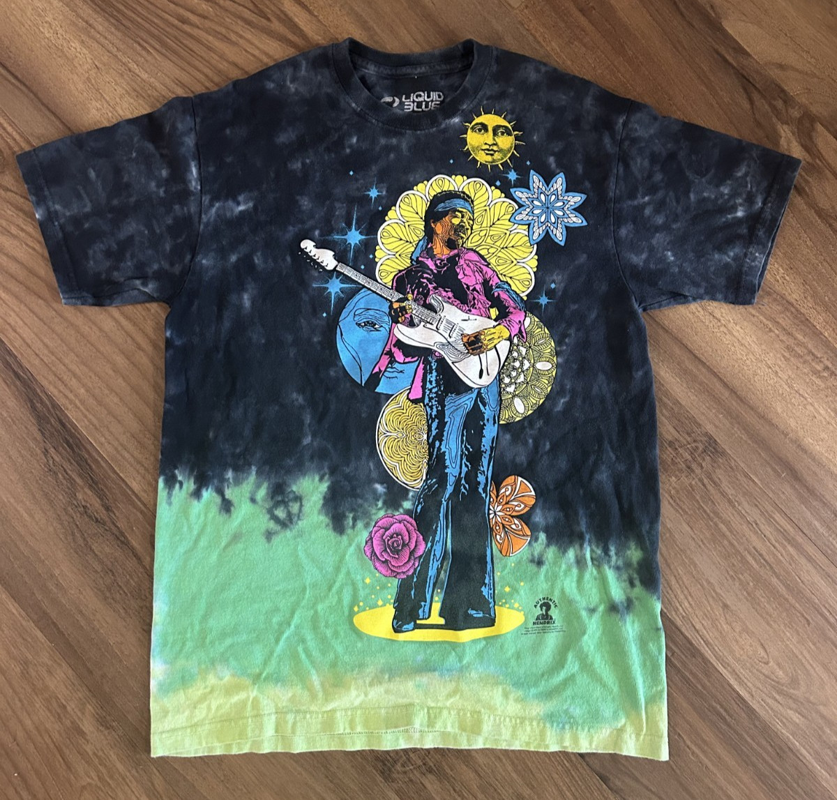 Liquid Blue Jimi Hendrix Graphic Tshirt Mens Size Medium Tie Dye Psychedelic gallery