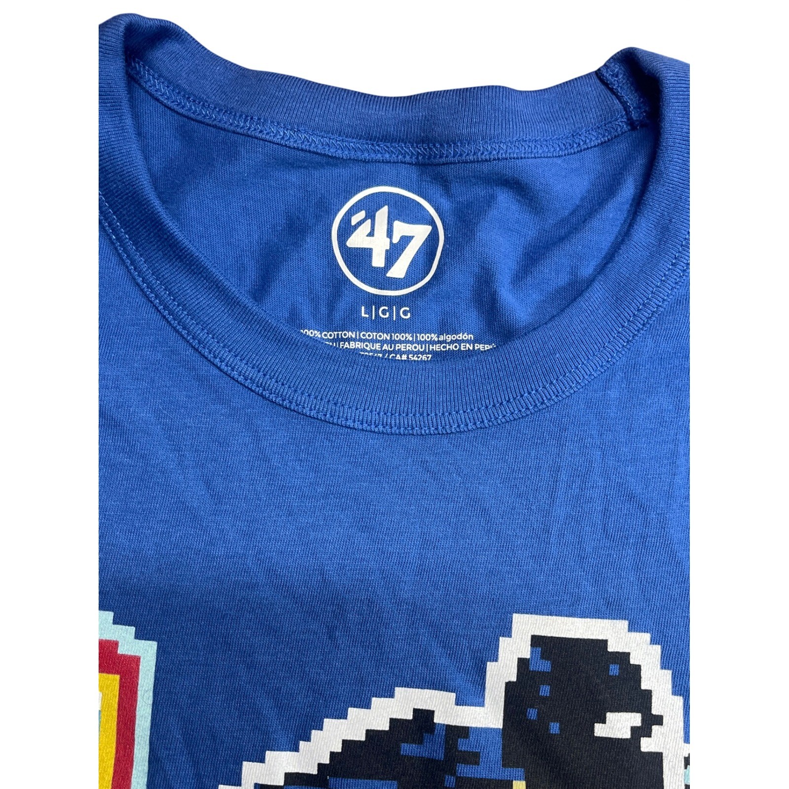 47 Brand St Louis Blues NHL Pixel Graphic T-Shirt Mens Large Blue 8-Bit Retro gallery