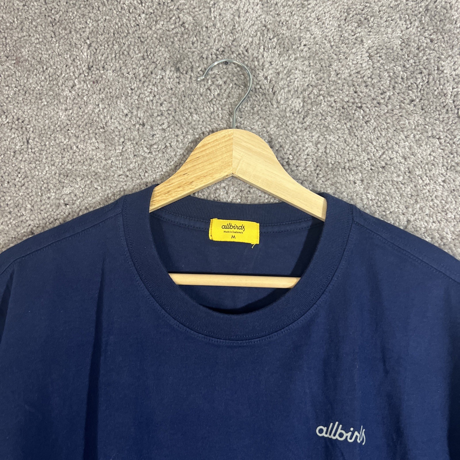 Allbirds Allgood Cotton Short Sleeve T-Shirt Mens Medium Deep Navy Logo Tee Eco gallery
