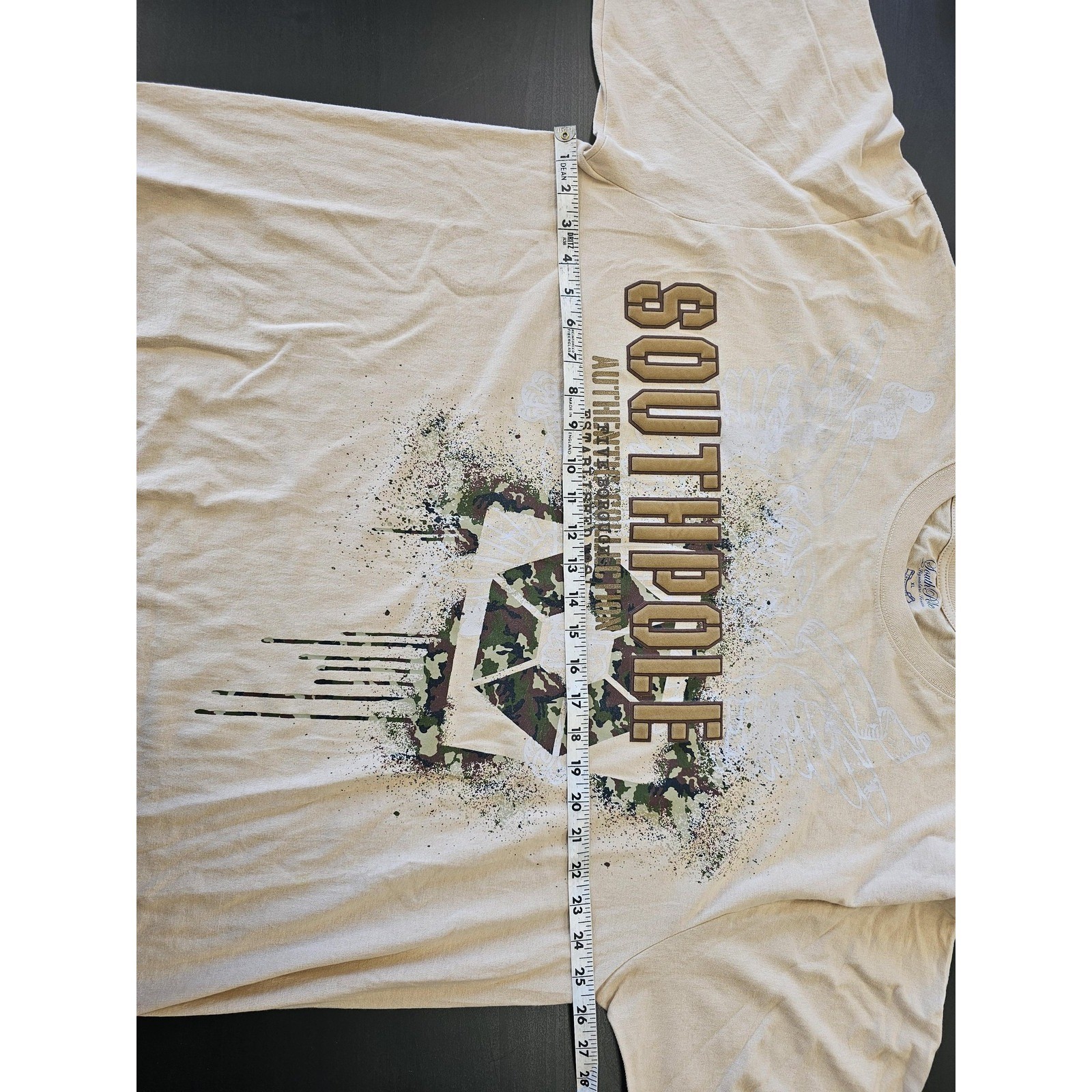 Southpole Shirt Mens XL Tan Graphic Camo Logo Authentic Collection Streetwear gallery