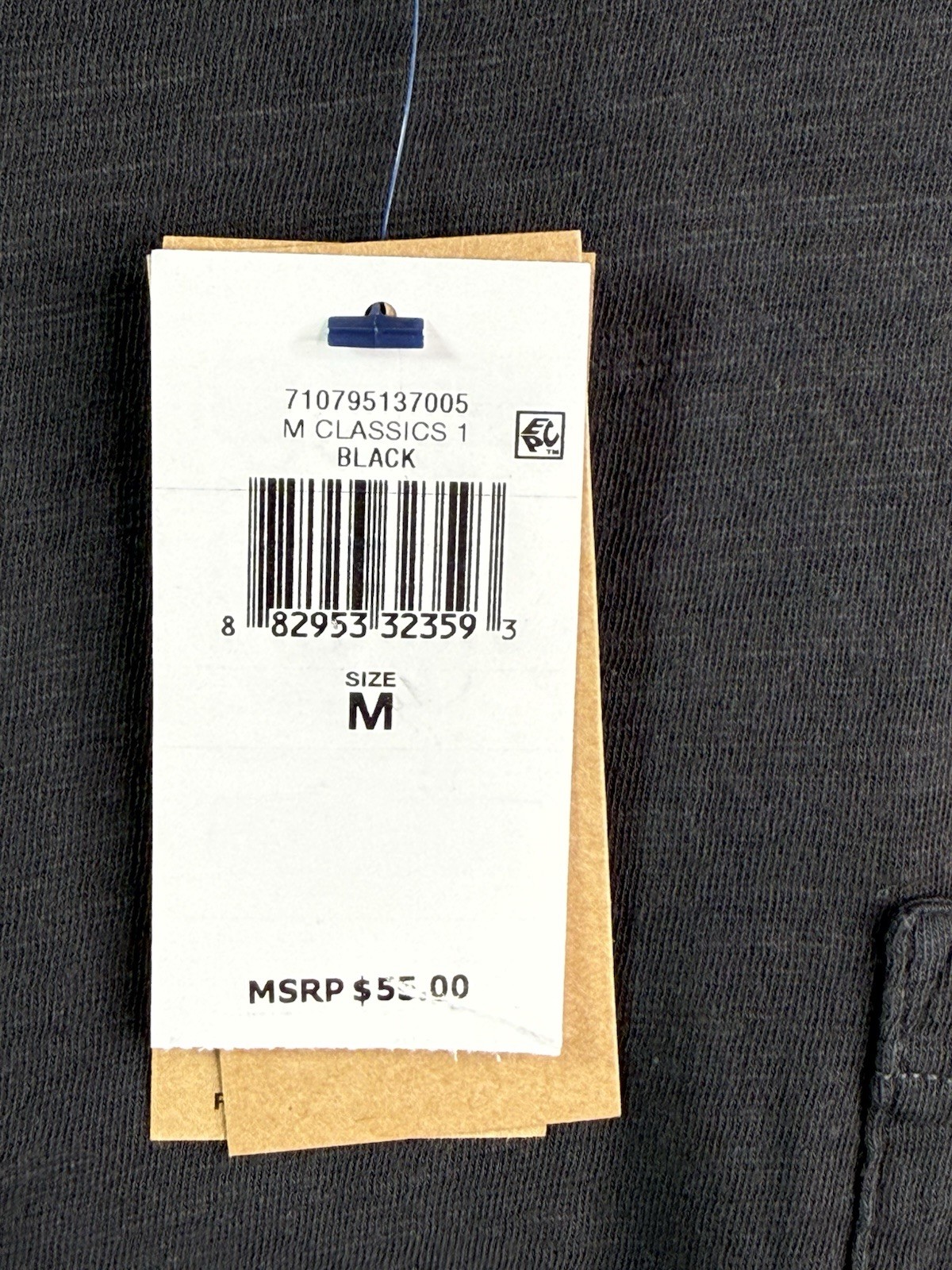 Polo Ralph Lauren Authentic Denim Goods Black Slim Fit Pocket T Shirt Medium gallery