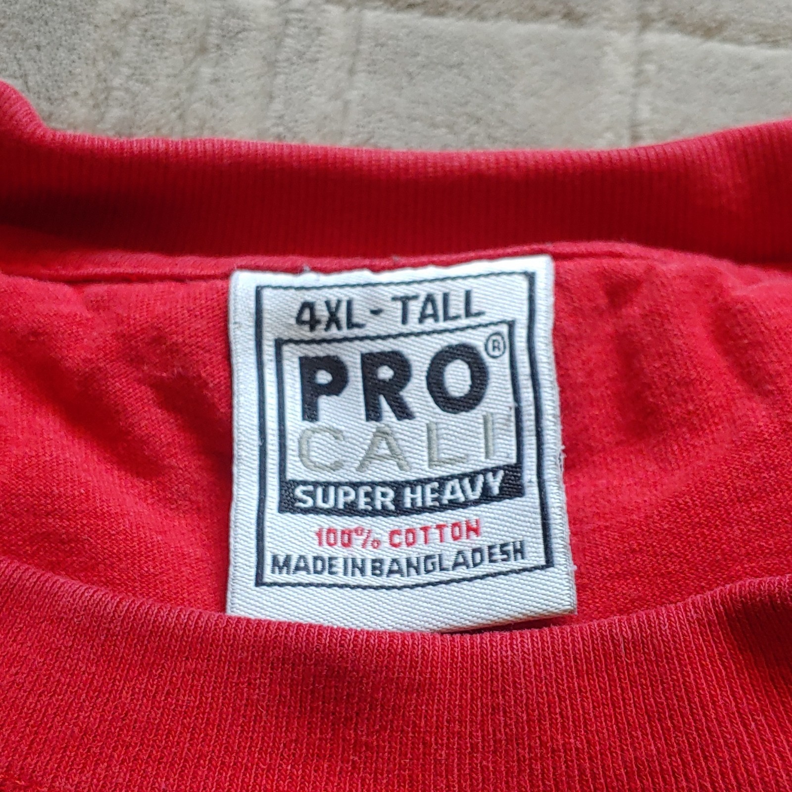 Pro Club Super Heavy Men's Cotton Jersey Crew Neck T-Shirt Lot Red Gray 4XL gallery