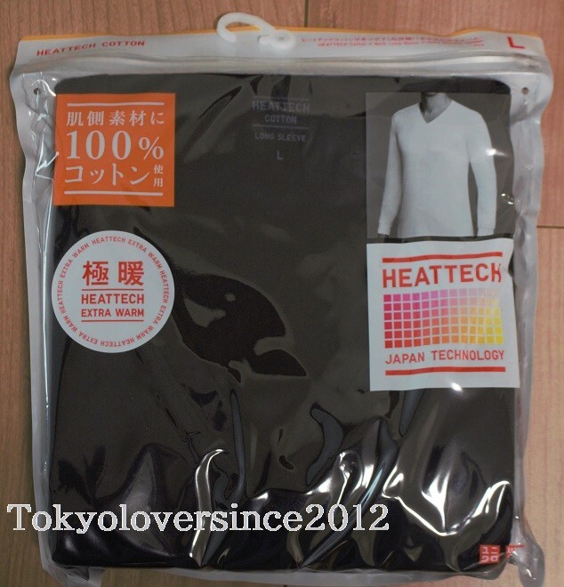UNIQLO Men Heattech Cotton Extra Warm 極暖 Long Sleeve V Neck T-shirt X-4XL gallery