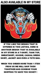 Shake Rattle Roll Model A Coupe Greaser Street Rod Blown Hemi Skull T-shirt W531