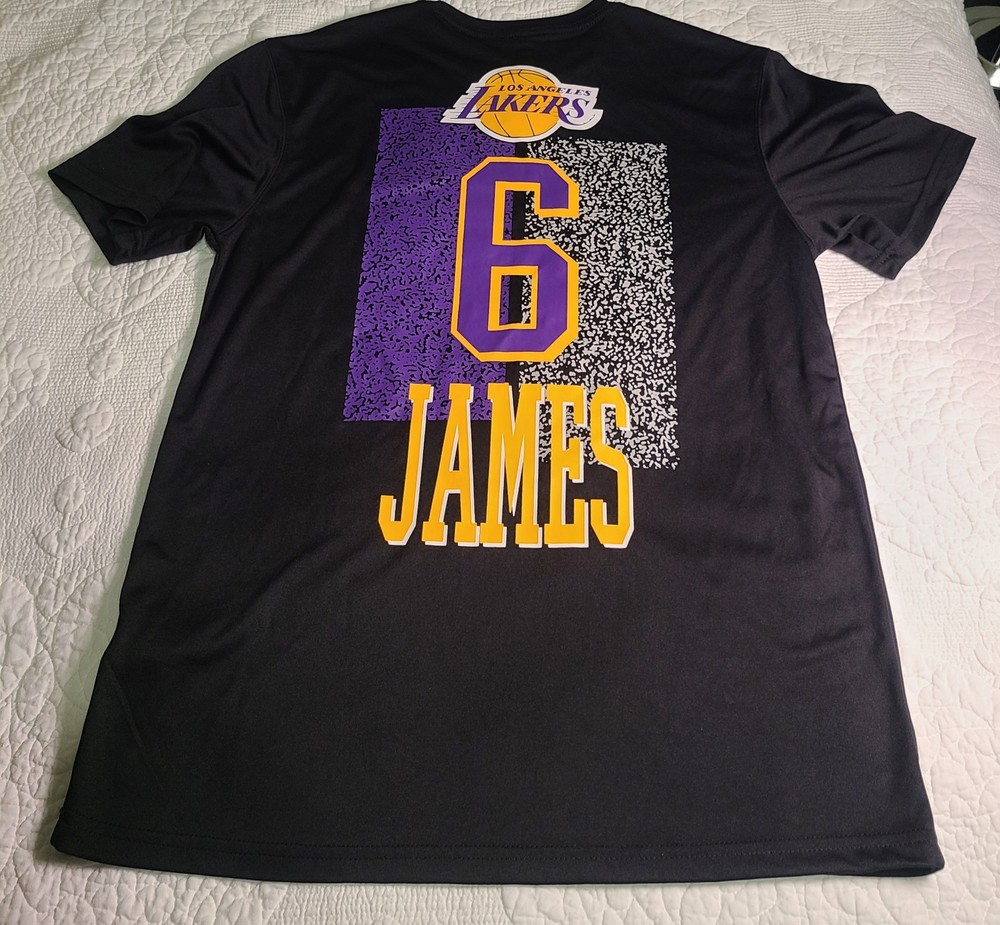NBA LeBron James Black Purple & Yellow Jersey T-Shirt Size Medium