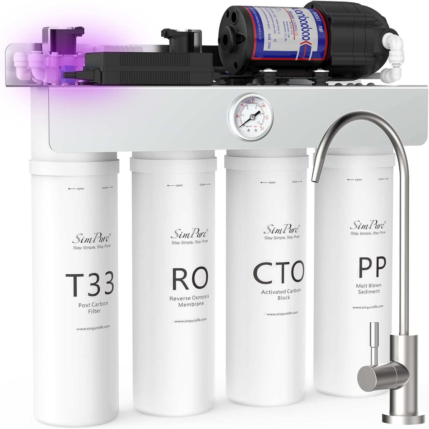 T1-400UV Tankless Reverse Osmosis System with UV, NSF/ANSI 58 Certified, under S