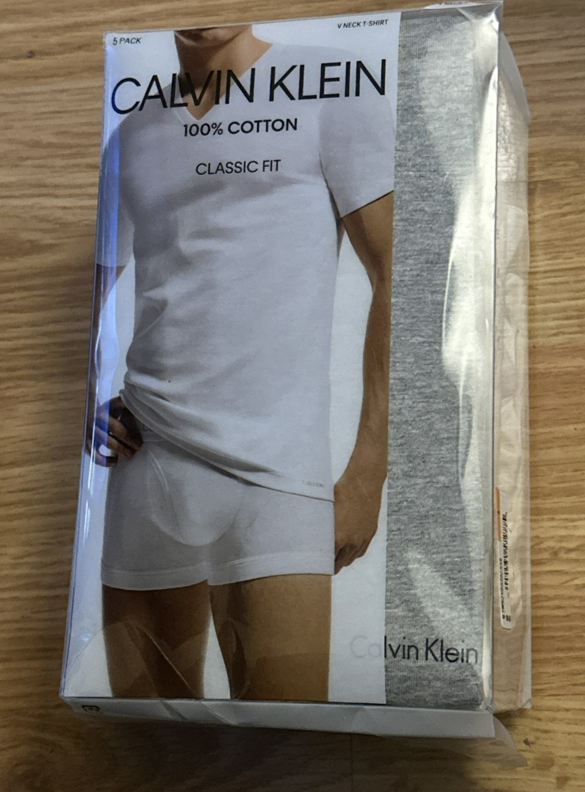 Calvin Klein Cotton Classic Fit Crew Neck T-Shirt 5 Pack 2 Gray 3 White Small