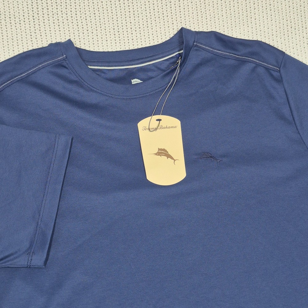 Tommy Bahama Throne Blue Crew Neck Short Sleeve T-Shirt Size Medium Soft Touch