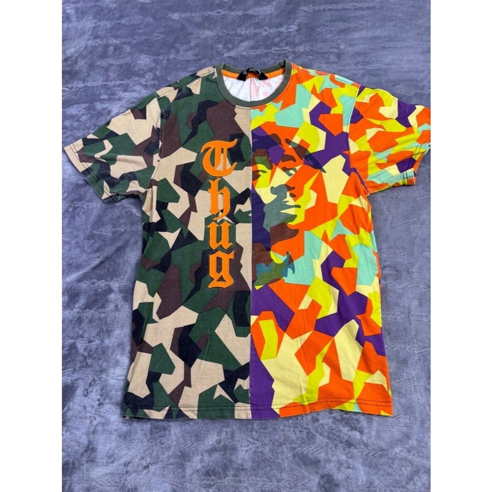 Rebel Minds Men’s L T-Shirt | Orange & Green Graphic Tee