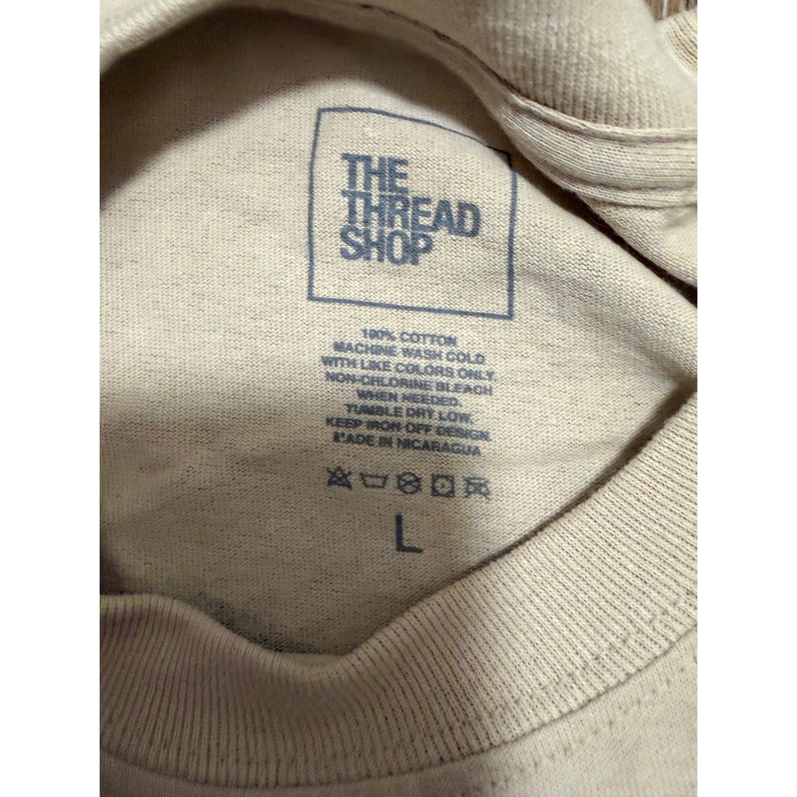 The Thread Shop Mens Tour Graphic Long Sleeve T-Shirt Beige Neon Large L gallery