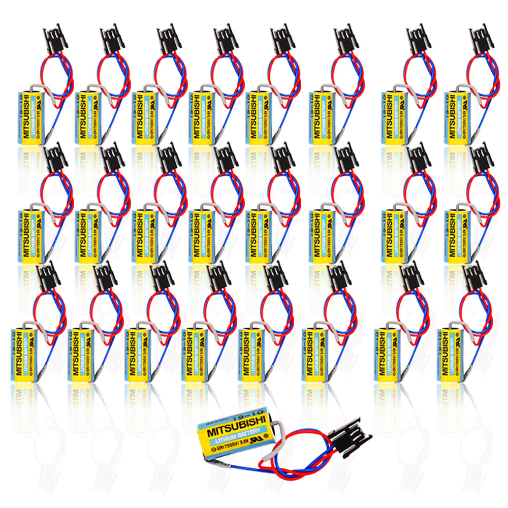 25 Mitsubishi A6BAT ER17330V PLC Battery Size 2/3A 3.6V Li-ion Battery with Plug