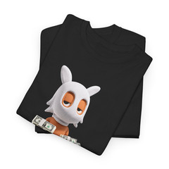 Sleepy Masked Mascot Money Stack Graphic T-Shirt Cash Streetwear Tee