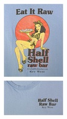 HALF SHELL RAW BAR “EAT IT RAW” … KEY WEST FL … Blue T-Shirt … Size 4XL /5XL