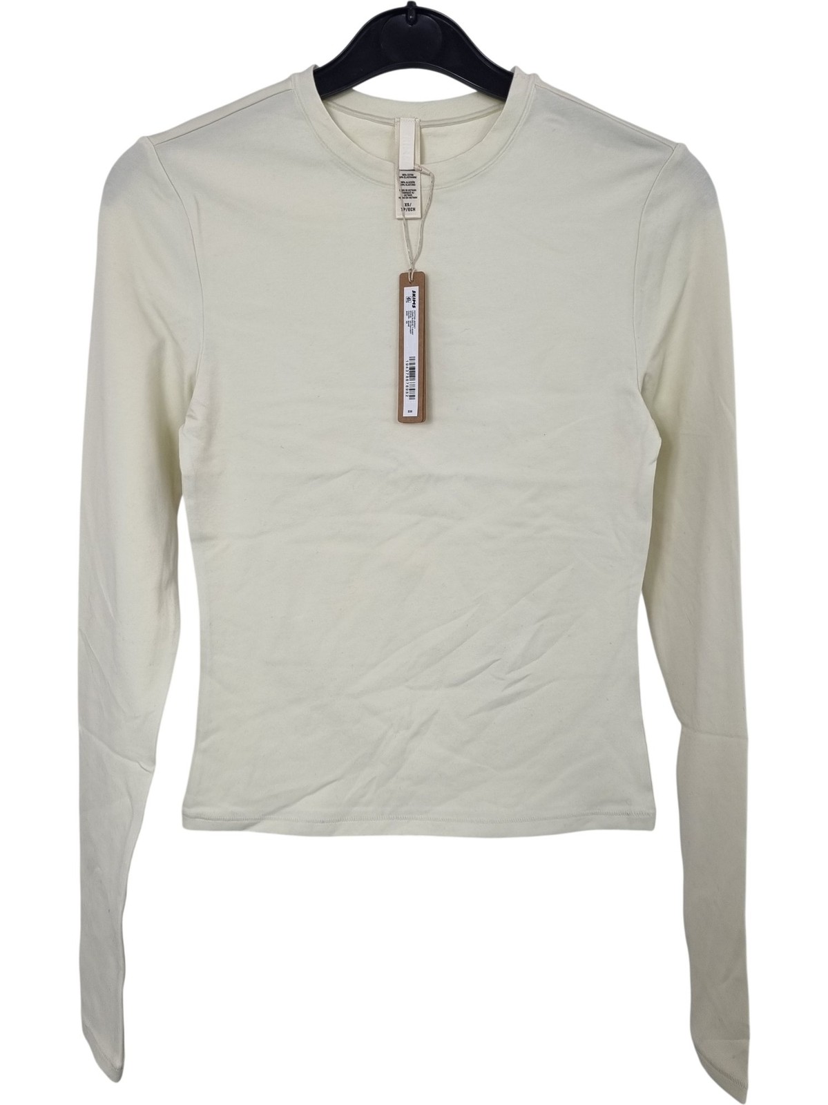 Skims Cotton Jersey Long Sleeve T-Shirt High Neck Bone XS