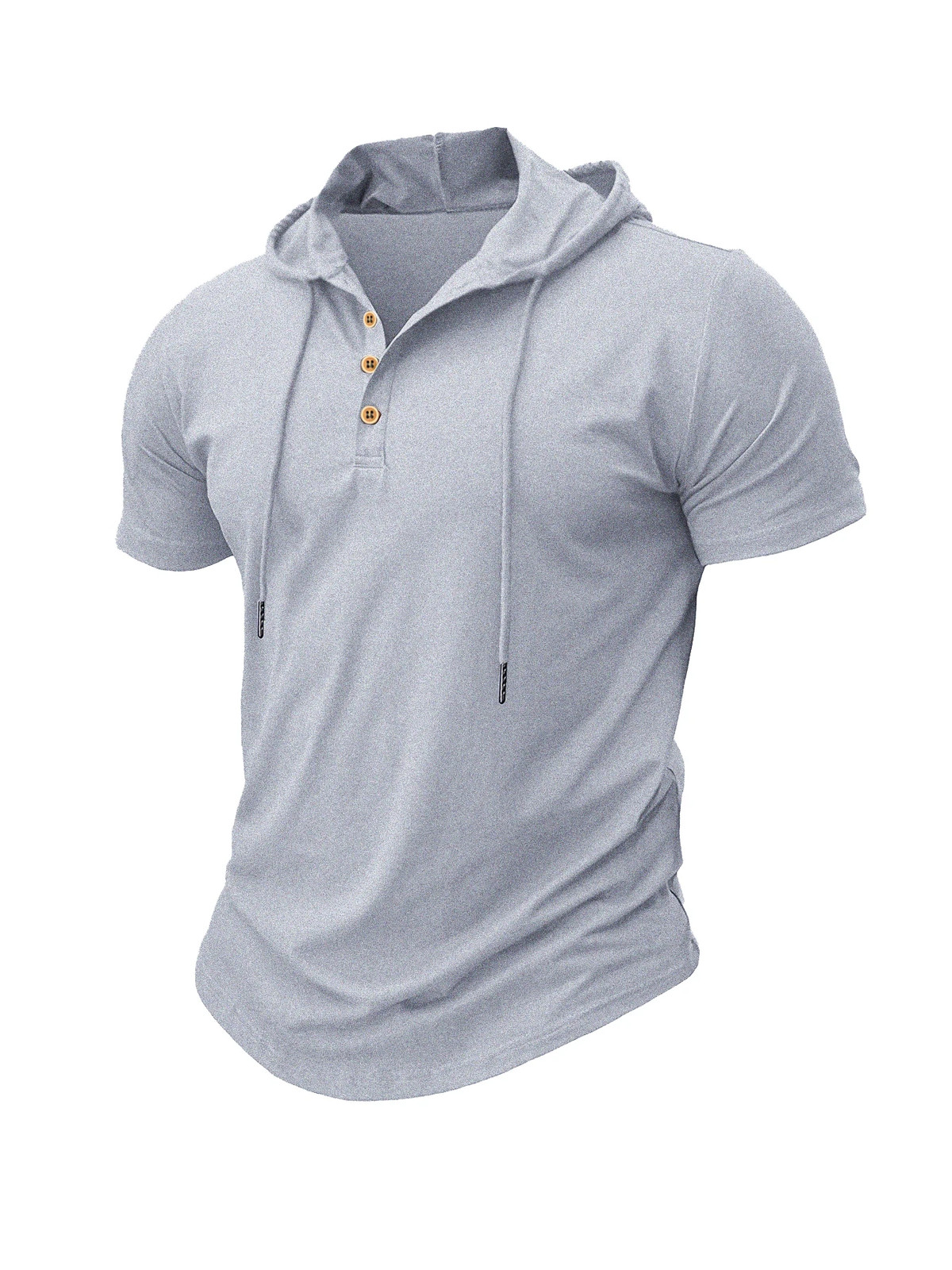 Men's T Shirt Summer Slim Fitness Hooded Short-Sleeved Tees Male Lightweight gallery