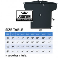 Plain Tall T-shirts Round Neck[JOHN SON]Super Heavy Weight[L~7XL]Big Size Single