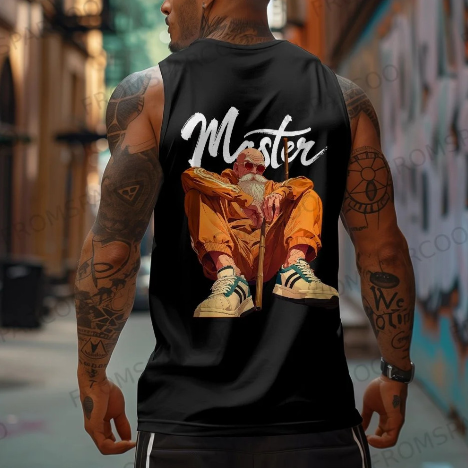 Men’s Dragon Ball Anime Style Tank Top Sleeveless Casual Gym Workout Tee gallery