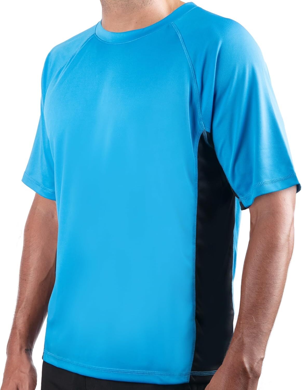Men's UPF 50 Short Sleeve Swim Rash Guard Sun Protection Shirt Quick Dry gallery