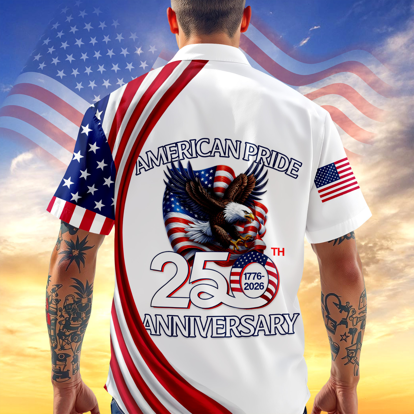 America 250th Anniversary Hawaiian Shirt, 250 Years Of Freedom Button Shirt gallery