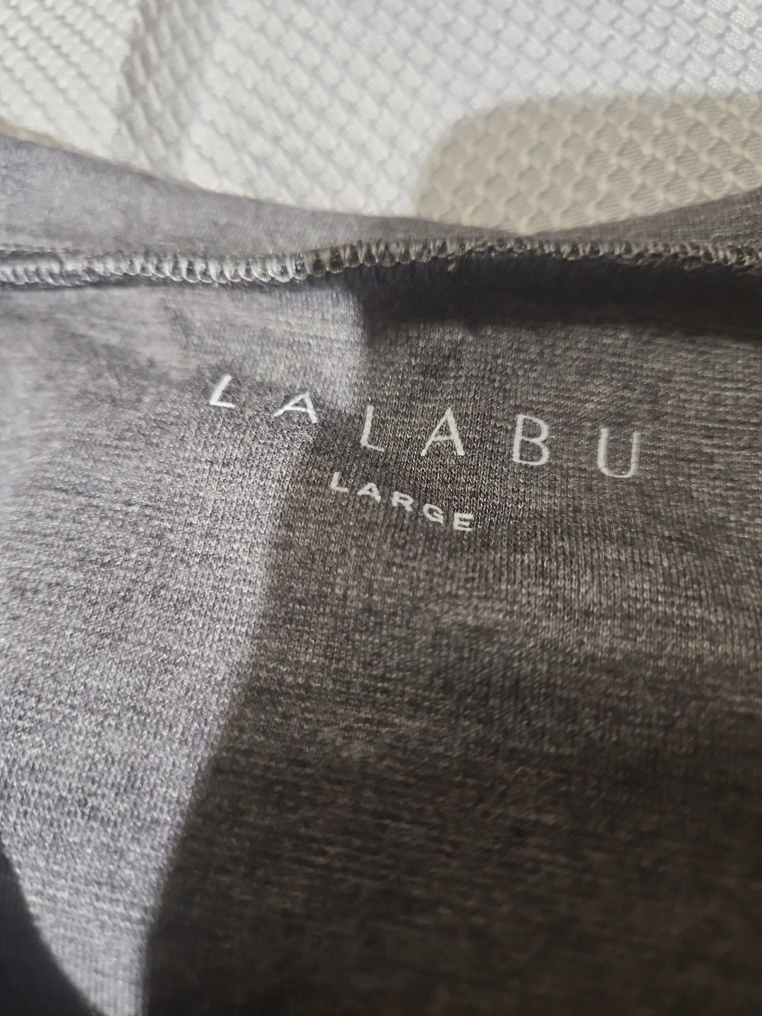 Lalabu Shirt Men Large Gray Dad Baby Carrier Kangaroo Pocket SS Stretch Tee gallery