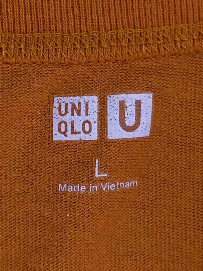 Uniqlo U Mens Large Burnt Orange Crewneck T-Shirt 100% Cotton Short Sleeve Basic gallery
