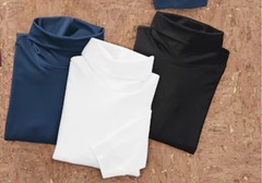 Men’s Size Large 3-Pack Classic Men’s Jersey Turtleneck Set Burgundy Black Gray
