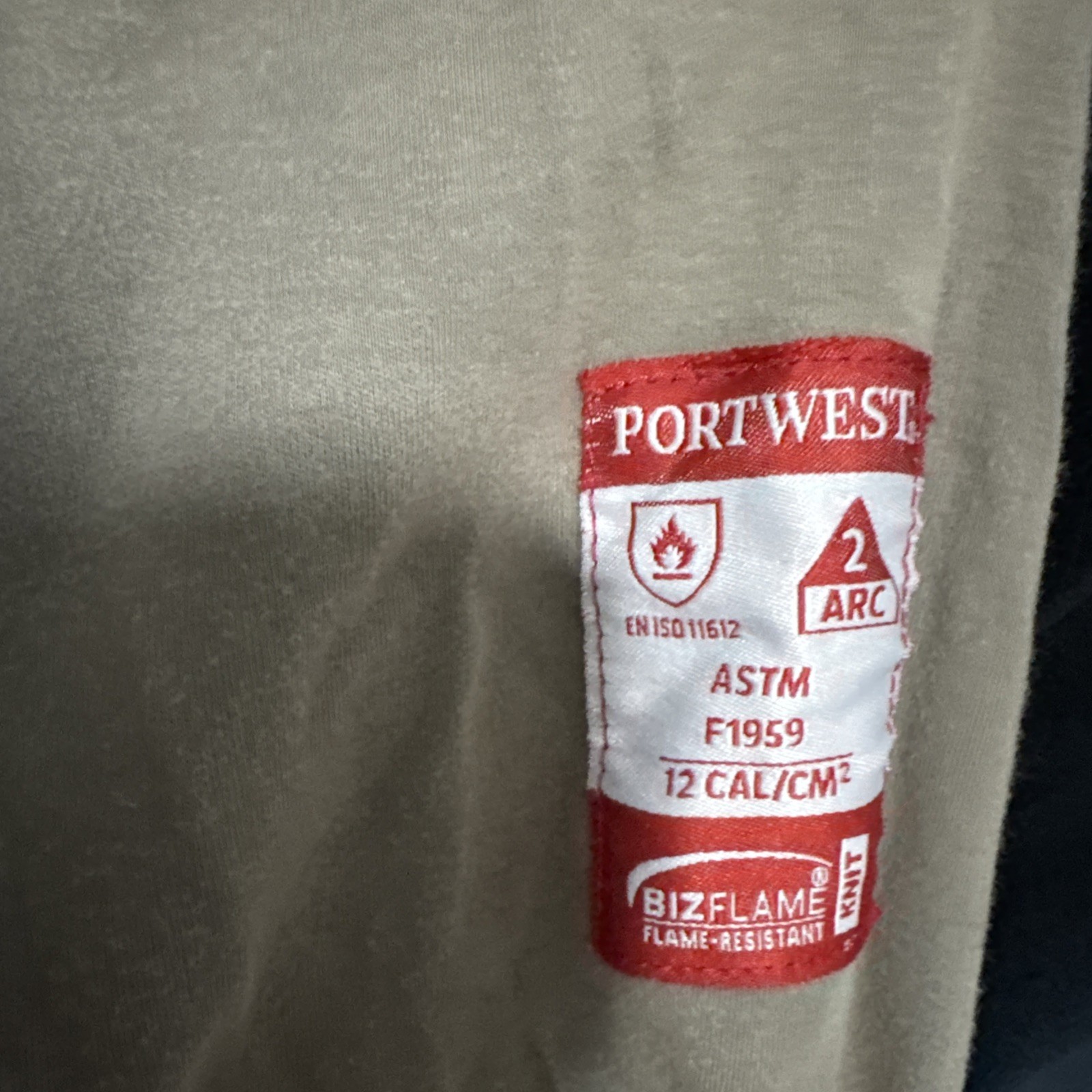 Portwest Biz Flame Resistant Knit Mens S Gray Long Sleeve T-shirt Work Utility gallery