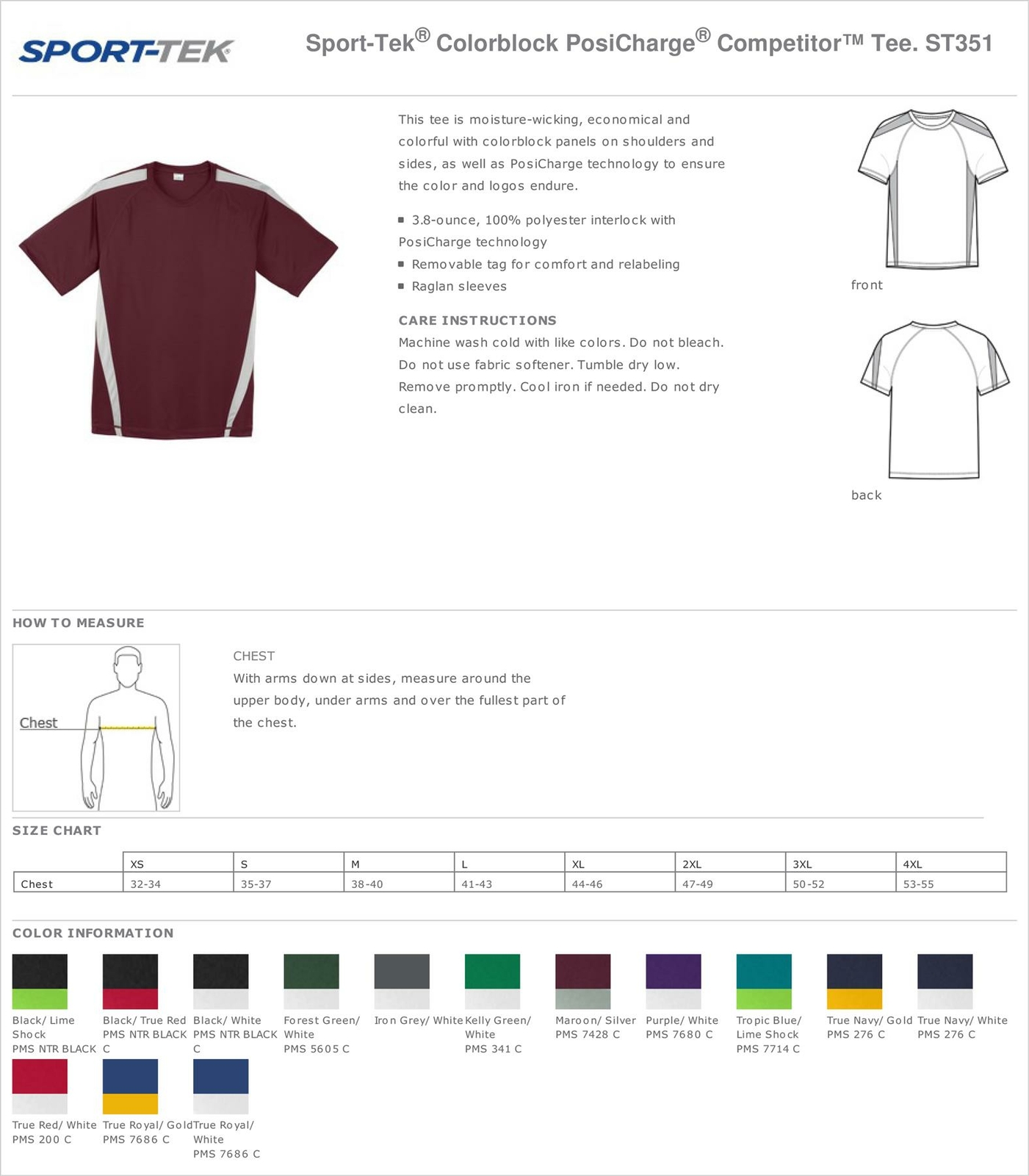 Sport-Tek Men's Colorblock Dry Fit Competitor Moisture Wicking T-Shirt M-ST351 gallery