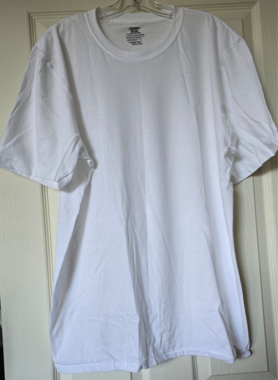 New Jockey Men’s White T-Shirt Undershirt All Cotton Stretch Crew Neck Size XL