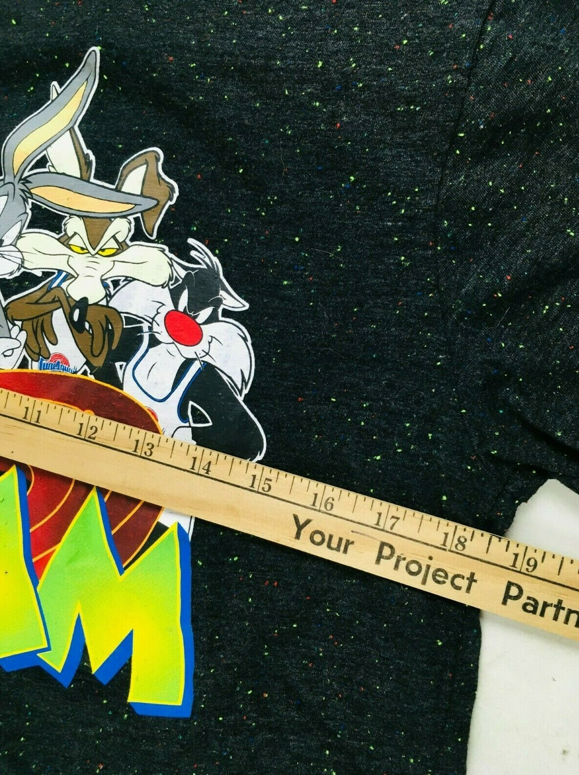 Space Jam T-Shirt Men's Size M (38/40) Black with Looney Tunes Print Crew Neck gallery