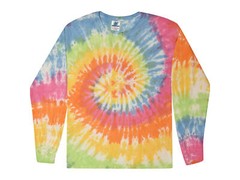Long Sleeve Tie Dye T-Shirts Multicolor Adults & Kids Size Cotton Colortone