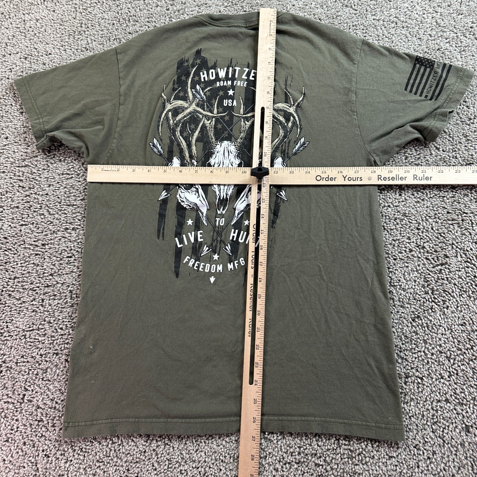 Howitzer Patriot MFG Shirt Mens Medium Green Live To Hunt Archery READ gallery