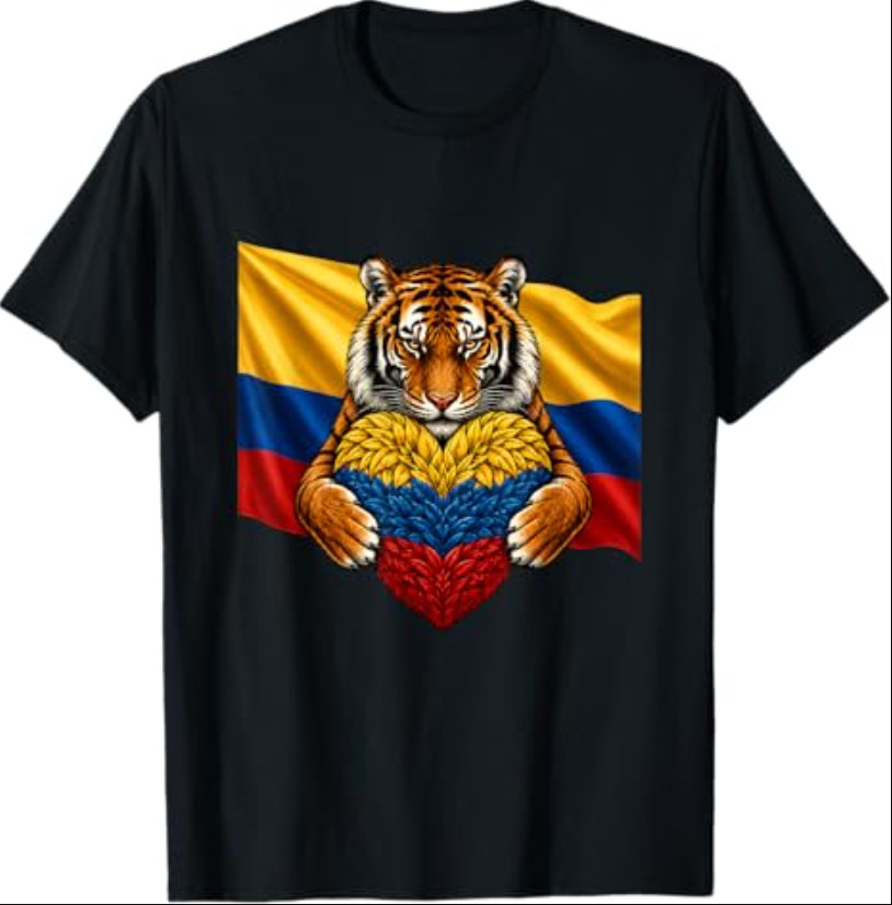 Colombia Flag Tiger Heart Colombian Pride Patriotic Heritage T-Shirt gallery