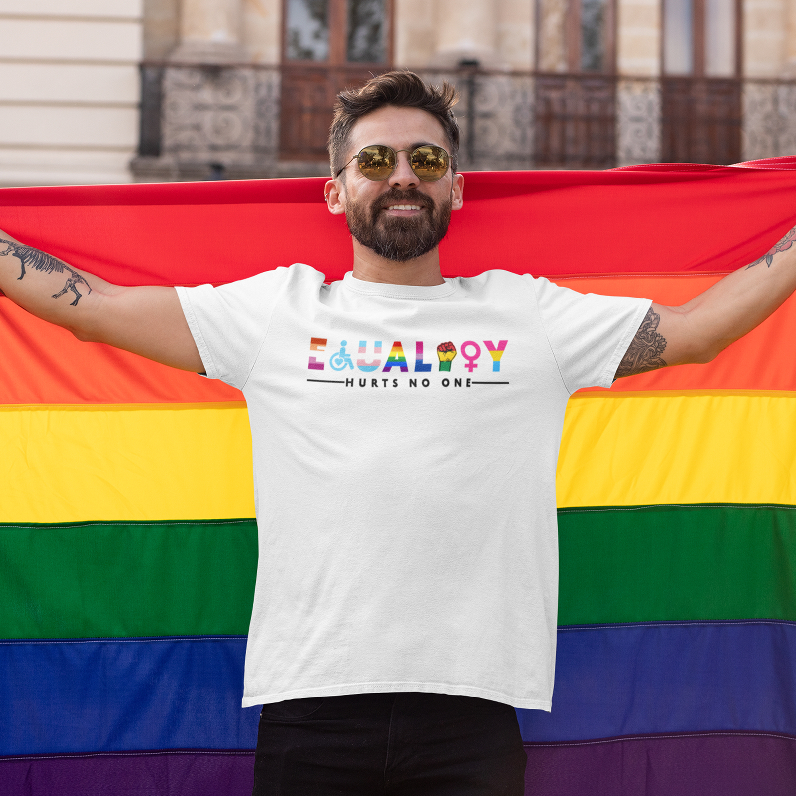 LGBTQIA Equality Hurts No One T Shirt Men shirt LGBTQ Gay Pride Him flag gay ... gallery
