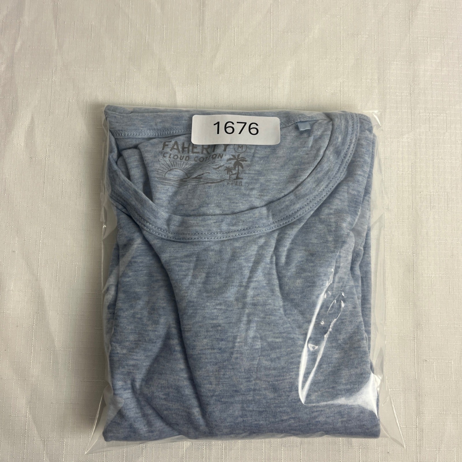 Faherty T-Shirt Mens Medium (M) Cloud Cotton Pima Modal Heather Blue Tee gallery
