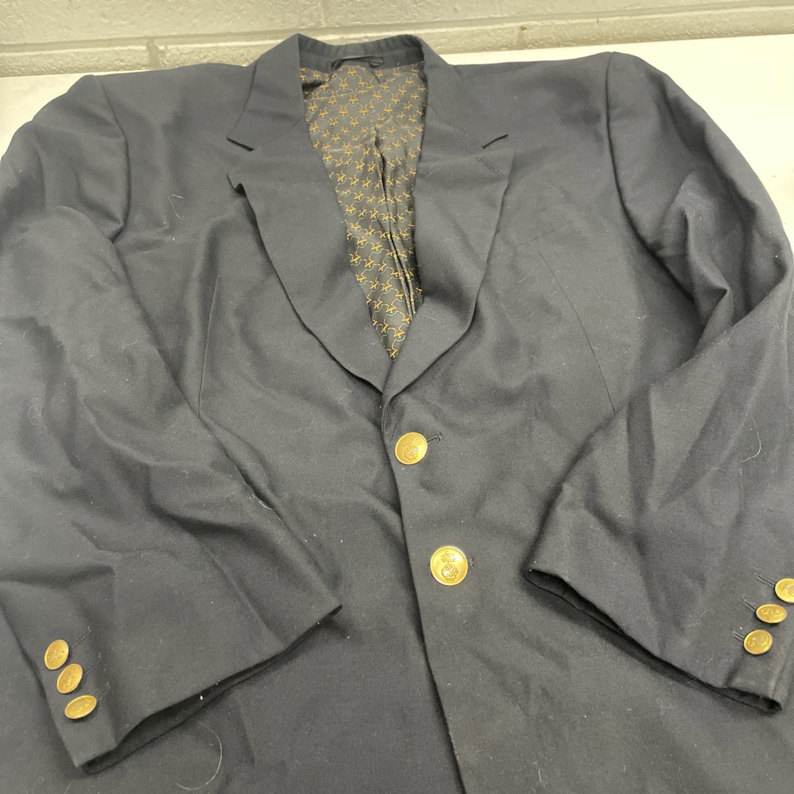 ORIGINAL RETRO MENS Navy Blue Royal Govt Blazer Suit Jacket Boat Fletcher Jones gallery