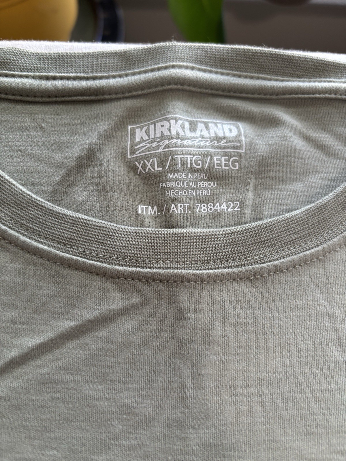 Kirkland Signature Mens Pima Cotton Slub Tee 2XL Olive Shade Green Crew SS gallery