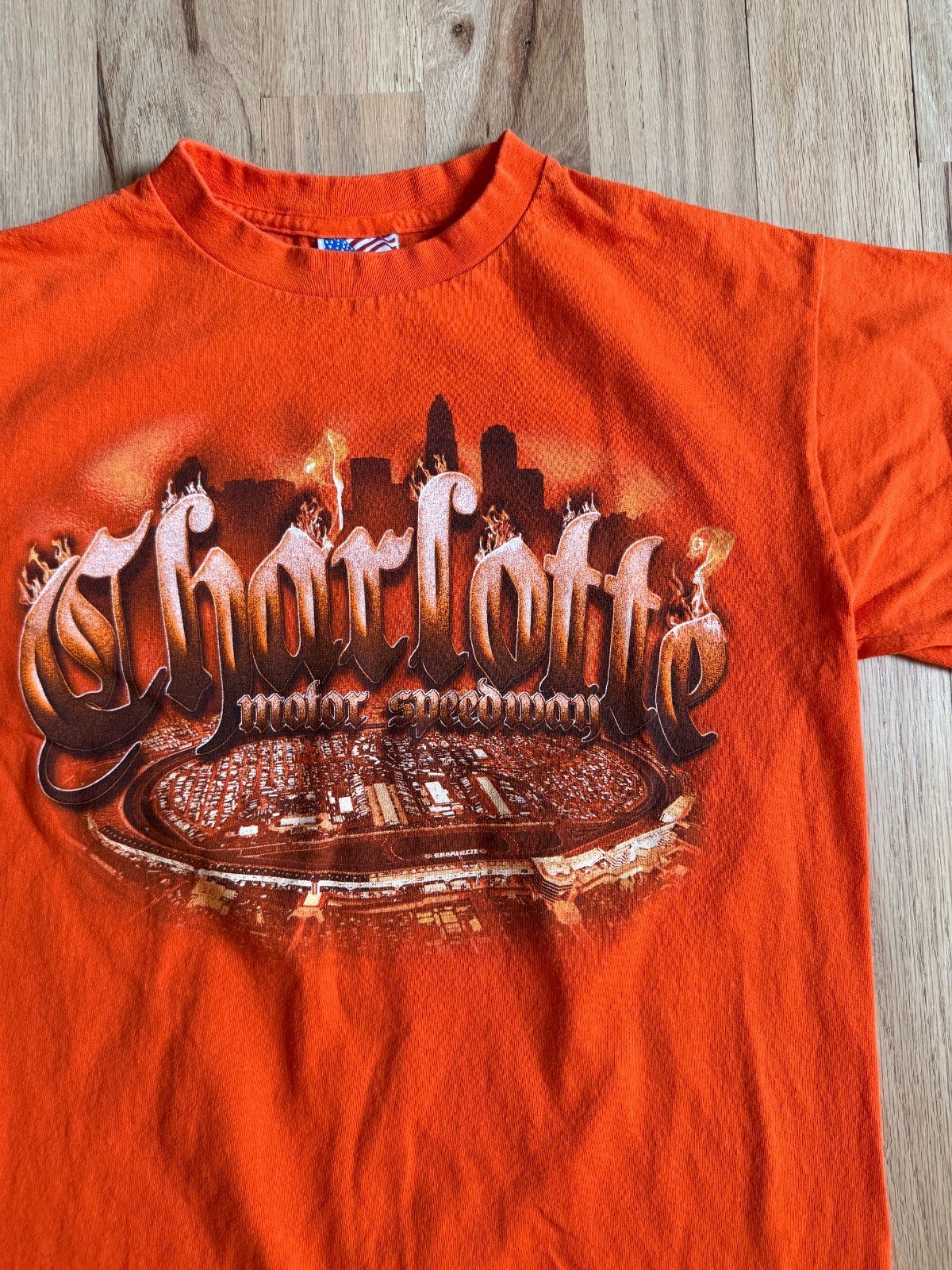 Charlotte Motor Speedway Graphic T-Shirt Size M Made in USA Cars Racing Y2K gallery