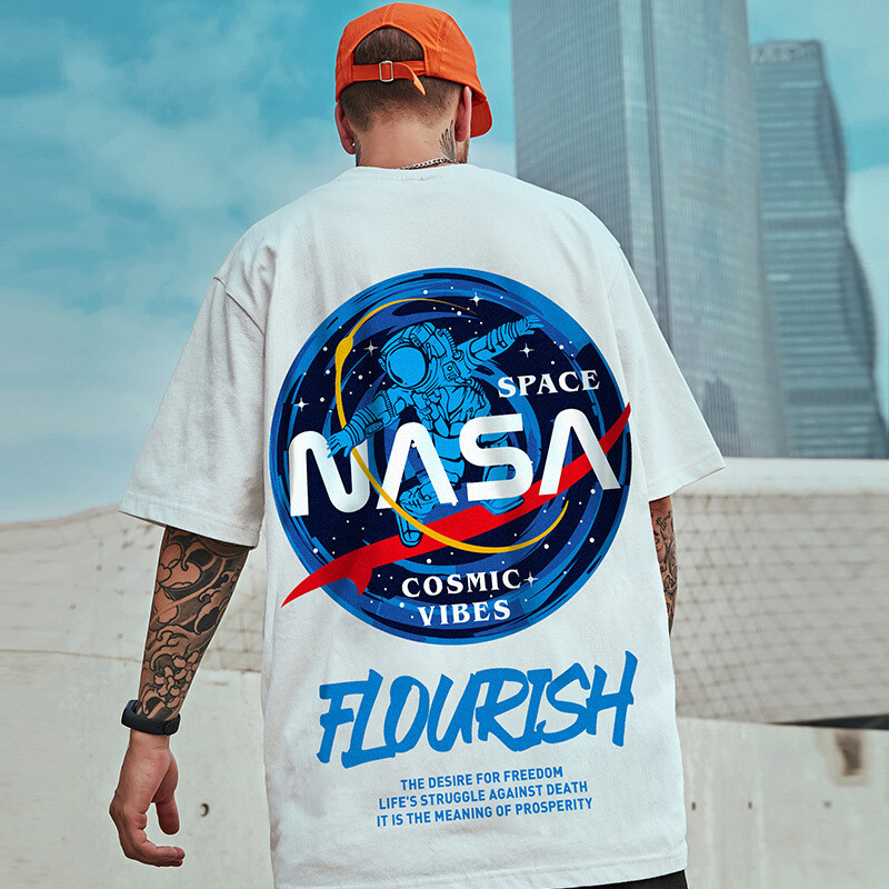 Men's Summer Casual Streetwear Drop Shoulder Baggy Loose T-Shirt Hip Pop Tee gallery