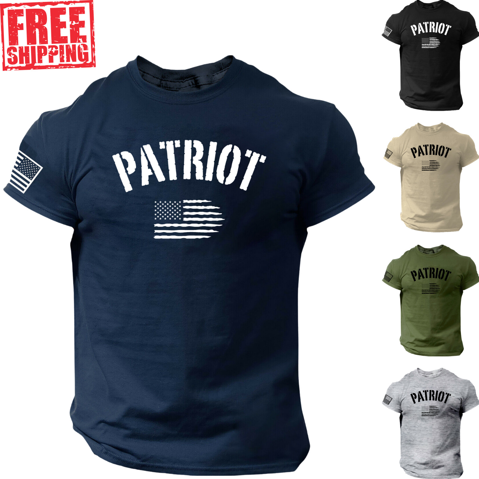 American Flag Patriot T-Shirt Mens 1776 Veteran 2A 2nd Amendment Military S-2XL